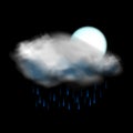Moon and cloud and rain weather icon Royalty Free Stock Photo