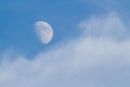 Moon, Clouds, and Blue Sky Royalty Free Stock Photo