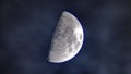 Moon and clouds in sky over telescope Royalty Free Stock Photo