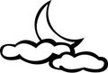 moon with clouds vector illustration