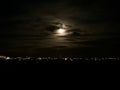 Moon on cloudy sky