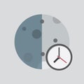 Moon color icon. Times of Day. half moon Royalty Free Stock Photo