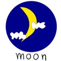 Moon color night time illus draw