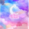 Moon, Colors and natural beauty Royalty Free Stock Photo