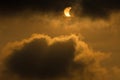 The Moon covering the Sun in a partial eclipse Royalty Free Stock Photo