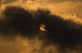 The Moon covering the Sun in a partial eclipse