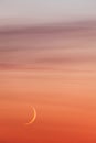 Moon crescent and pastel colors sunset sky Royalty Free Stock Photo