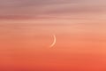 Moon crescent and pastel colors sunset sky Royalty Free Stock Photo