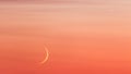 Moon crescent and pastel colors sunset sky Royalty Free Stock Photo