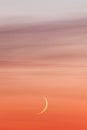 Moon crescent and pastel colors sunset sky Royalty Free Stock Photo