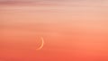 Moon crescent and pastel colors sunset sky Royalty Free Stock Photo