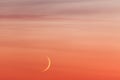 Moon crescent and pastel colors sunset sky Royalty Free Stock Photo