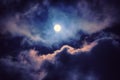 The moon on the dark sky Royalty Free Stock Photo