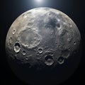 Stunning 3d Rendering Of Moon From Spacecraft With Luminous Sfumato Style Royalty Free Stock Photo