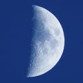 Moon details on blue sky Royalty Free Stock Photo