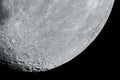 Moon details and craters observing over telescope