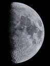 Moon details and craters observing Royalty Free Stock Photo