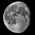 Moon details observing over telescope Royalty Free Stock Photo