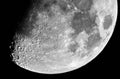 Moon details in tenth moon day Royalty Free Stock Photo