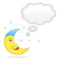 Moon with dream bubble Royalty Free Stock Photo