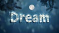 Moon Dream concept creative horizontal art poster.