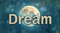 Moon Dream concept creative horizontal art poster.