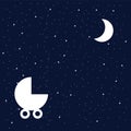 Moon and dreaming baby. Concept idea. Good night