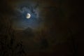 Moon eclipse in full moon. Super blue blood moon Royalty Free Stock Photo