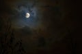 Moon eclipse in full moon. Super blue blood moon Royalty Free Stock Photo