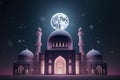 moon eclipse and mosque for ramadan kareem Royalty Free Stock Photo