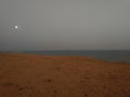 Moon at evening sky at Gopalpur International Port