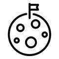 Moon exploration icon, outline style