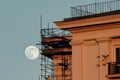 The moon fell from the roof of the house