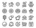 Moon festival icon set