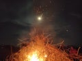 Moon and the fire on the holika dahan