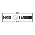 Moon first landing 1969 modern banner vector Royalty Free Stock Photo