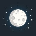 Night space astronomy with moon and stars