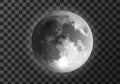 Moon glowing crater surface meteo icon realistic