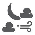 Moon glyph icon, sleep and dreams, night sign, vector graphics, a solid pattern on a white background,