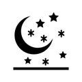 Moon Glyph Style vector icon which can easily modify or edit