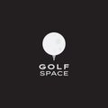 Moon with golf ball logo symbol icon vector graphic design illustration idea creative