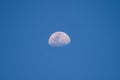 Moon half moon isolated in blue background Royalty Free Stock Photo