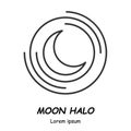 Moon halo glyph vector icon