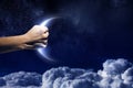 Moon in hand Royalty Free Stock Photo