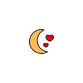 Moon and hearts sign icon. Vector illustration eps 10