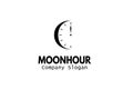 Moon Hour Logo Design Illustration