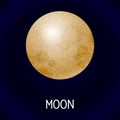 Moon icon, cartoon style