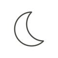 Moon icon vector. Line night symbol.