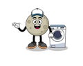 moon illustration as a laundry man