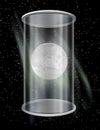 Moon inside glass container Royalty Free Stock Photo